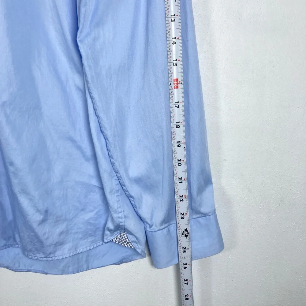 Ted Baker London Shirt Men’s Button Dow Blue  Cotton Long Sleeve Size 5 Office - Picture 12 of 16